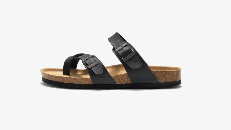 Men's Non-Slip Slippers with Cork Metal Buckle | Waterproof Outdoor Wear