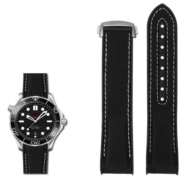 Versatile Nylon Rubber Watchband | Durable Comfort Strap