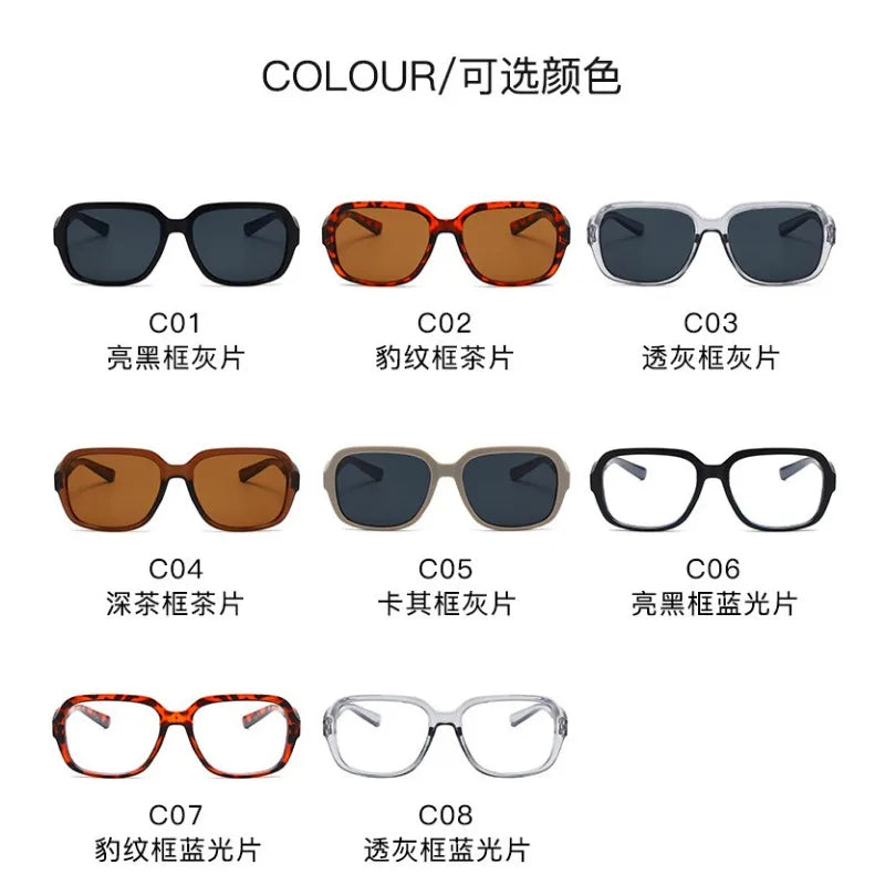 Trendy Retro Black Square Frame Sunglasses for Women & Men
