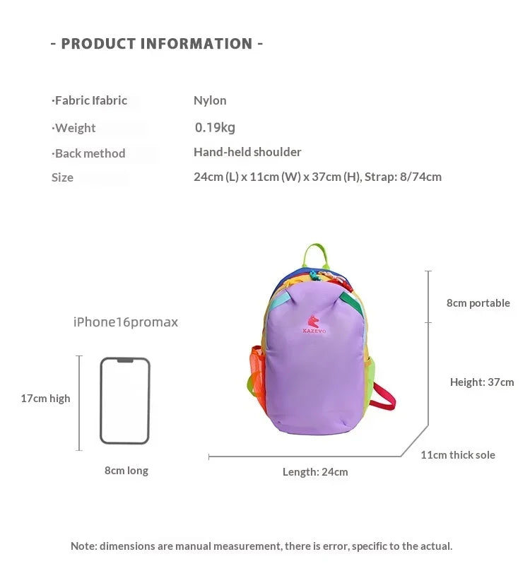 Dopamine backpack, contrasting colors, travel backpack, hiking, mountaineering, outdoor leisure, lightweight travel, study bag