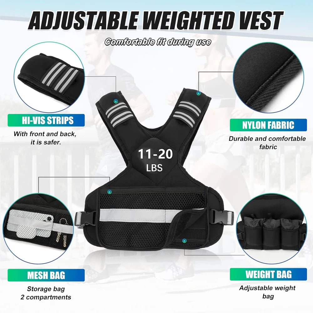 Adjustable Weighted Vest for Enhanced Workouts | 11-20lbs