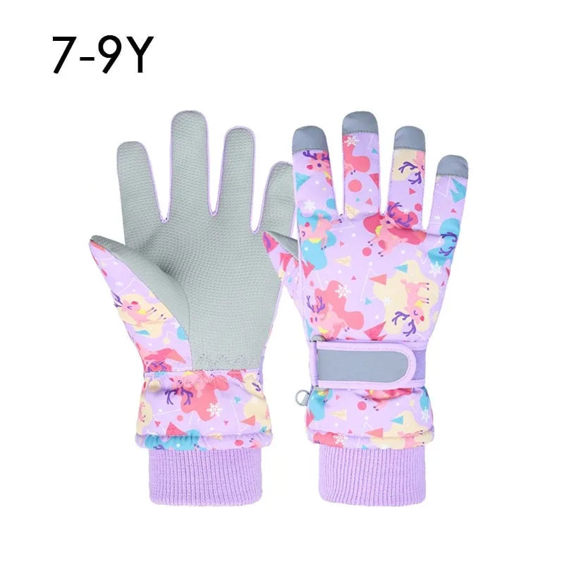 Waterproof Kids Winter Gloves for Skiing, Snowboarding & Cycling