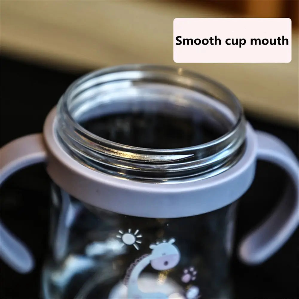250ML Cartoon Pattern Child Drinking Bottle with Straw
