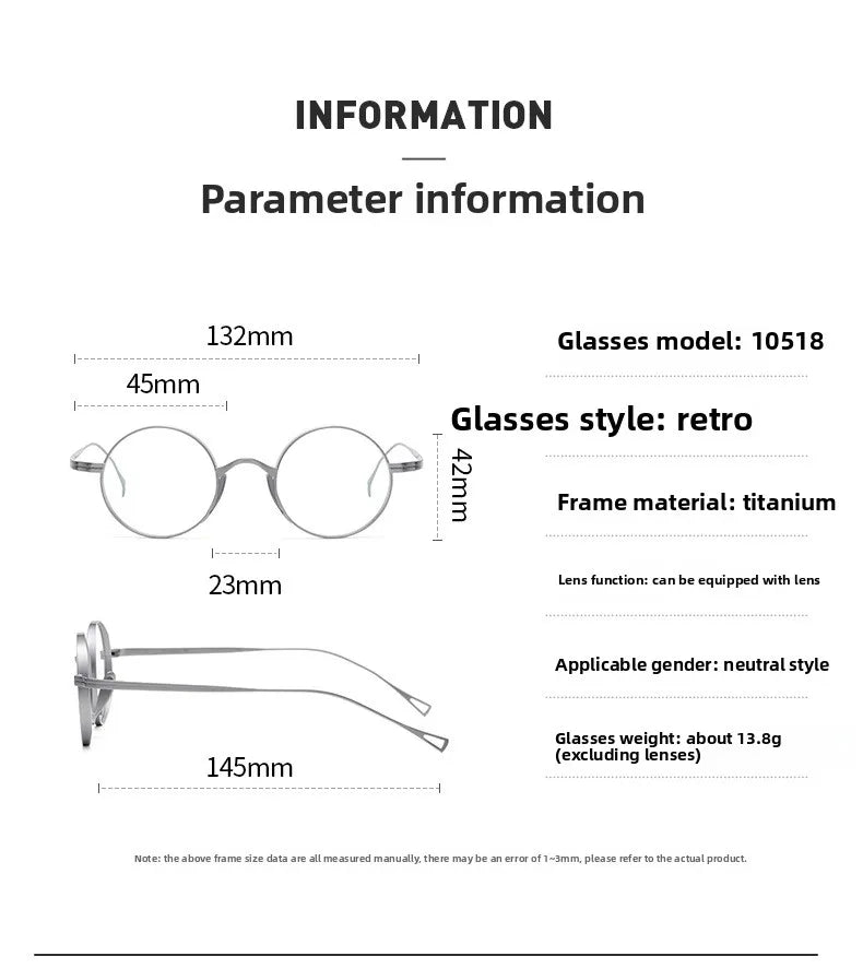 Unisex Pure Titanium Prescription Glasses | Anti Blue Light Eyewear