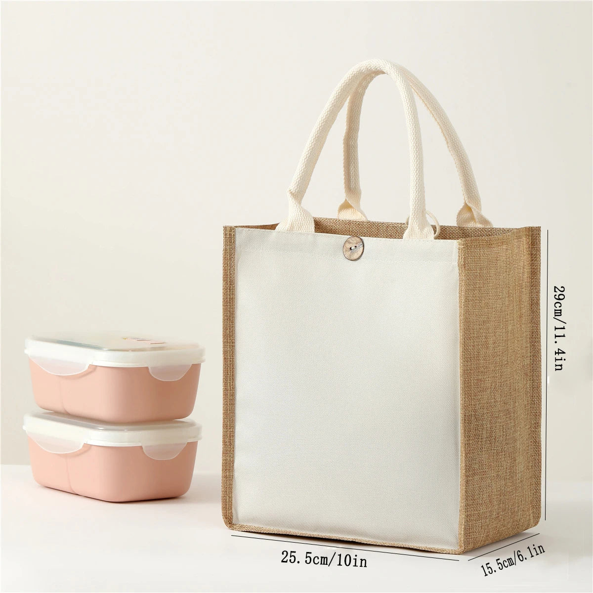 Large Capacity Linen Tote Bag | Versatile Shoulder Bag for Commuting