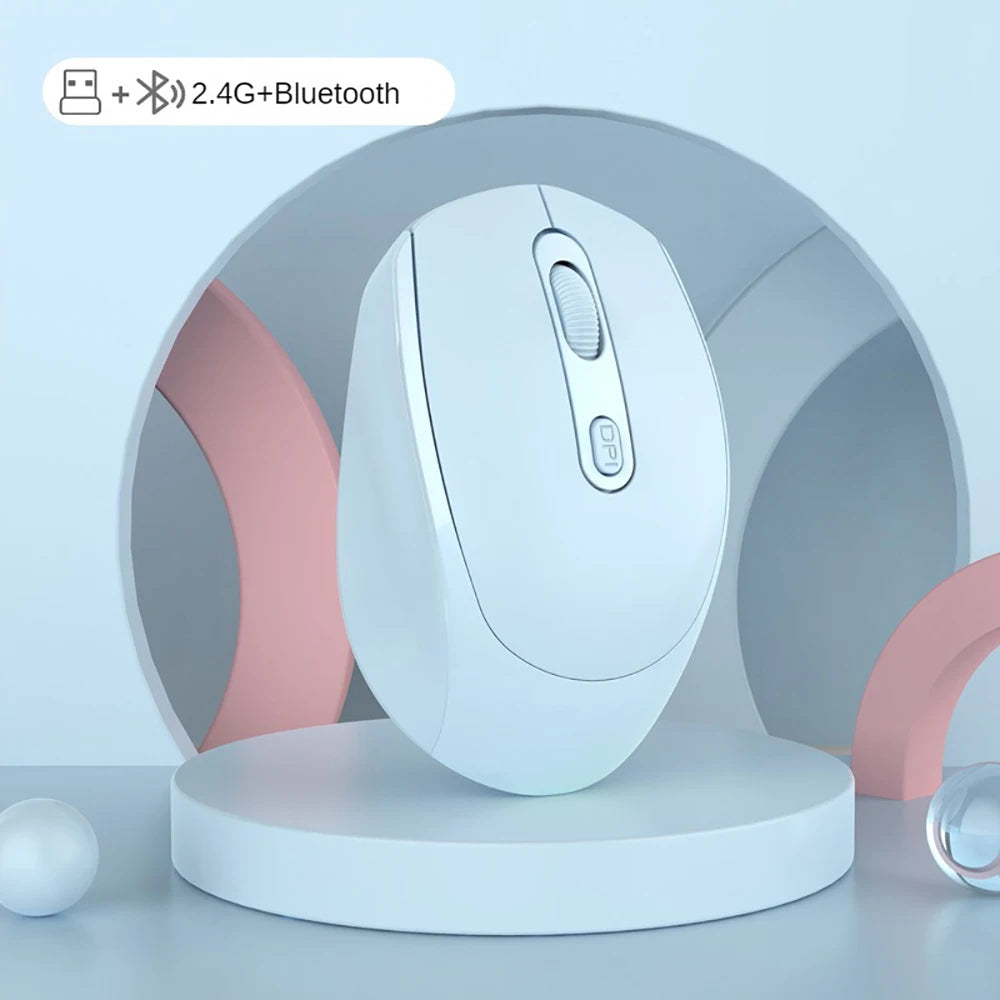 Ergonomic Wireless Silent Mouse | Rechargeable & Dual Mode