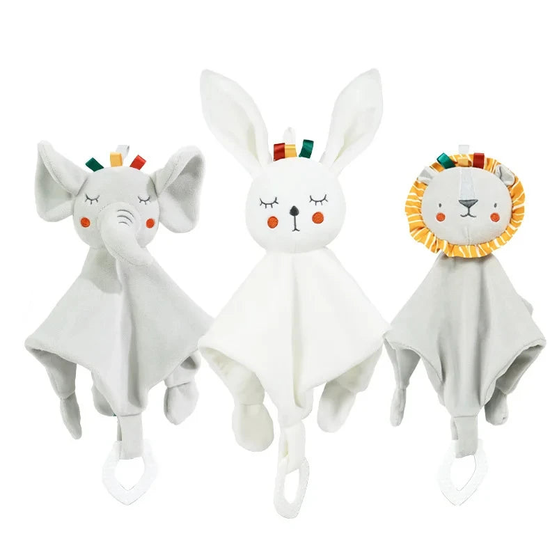 Cute Elephant Plush Teether Rattle for Newborns | Soft Blanket Toy