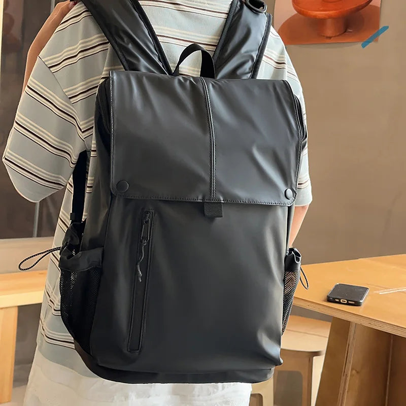 Large Waterproof Leather Backpack for Travel & Business - Unisex