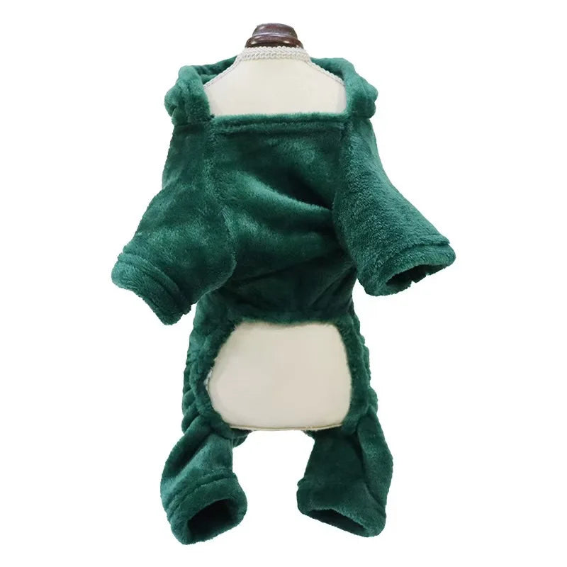 Cozy Dinosaur Cat Clothing Set | Plush Winter Wear for Pets