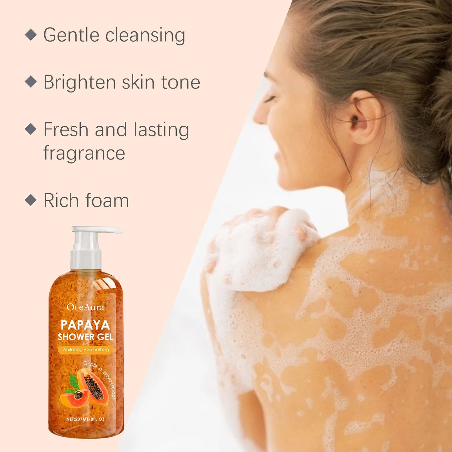 Whitening Papaya Shower Gel | Smoothing Cleansing Body Wash