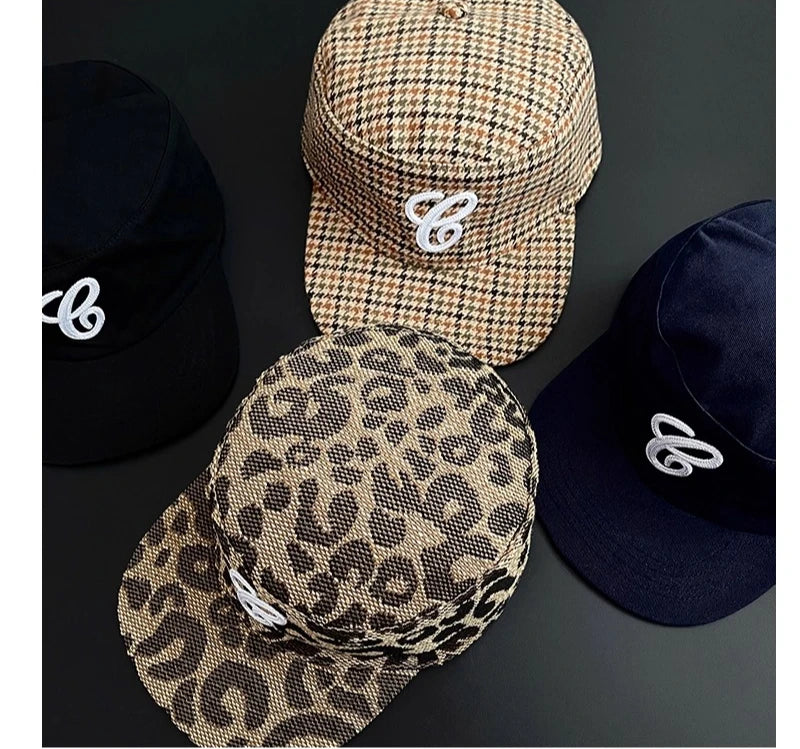 Retro Embroidered Duckbill Caps | Casual Leopard Print Baseball Hat