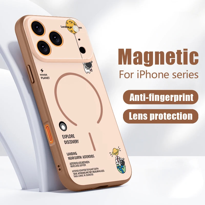 Hanging Astronaut Pattern Case for iPhone | Magnetic & Stylish Protection