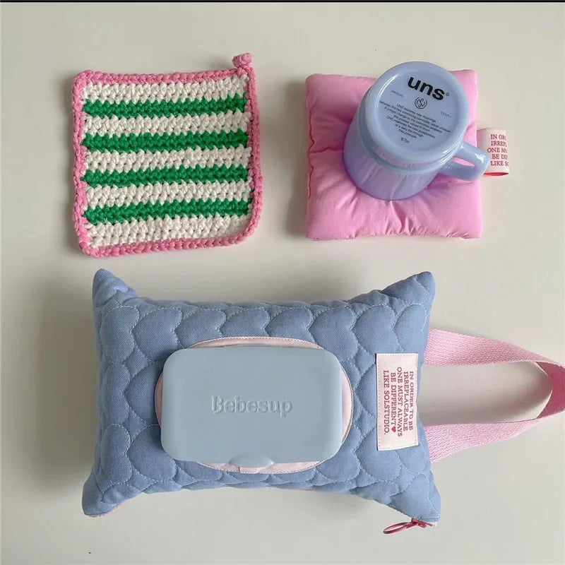 Cute Portable Car Tissue Box | Hanging Tissue Cover for Strollers