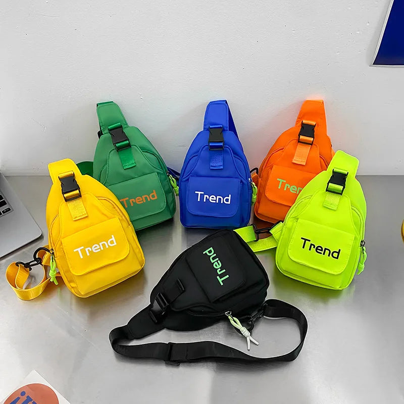 Cute Solid Color Children's Shoulder Bag | Stylish Kids Fanny Pack
