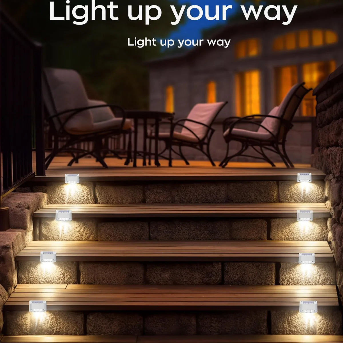 Solar Powered Deck Lights | Waterproof LED Step Lights