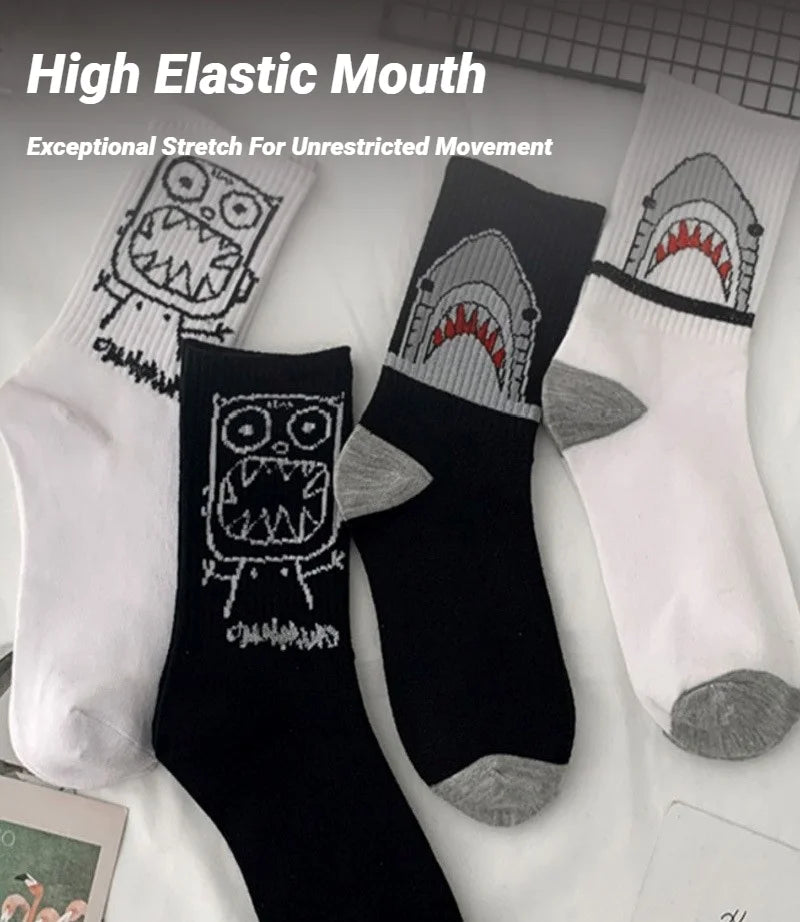 High-Quality Harajuku Shark Socks | Trendy Hip Hop Style