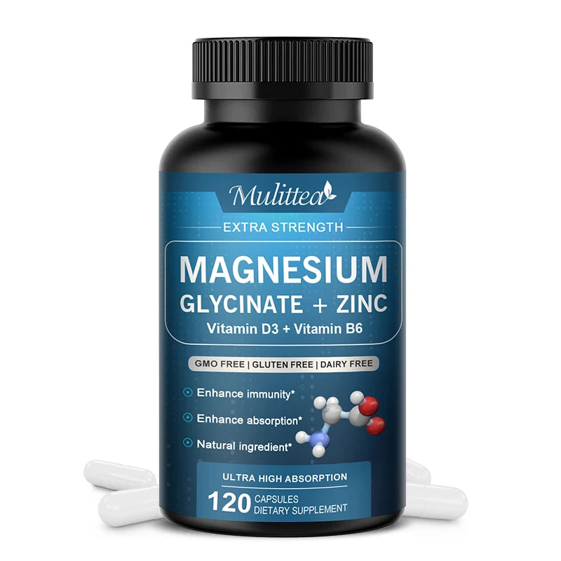 Vegan Magnesium Glycinate Capsules with Zinc & Vitamin D3
