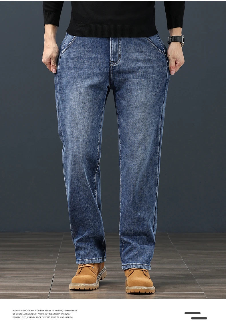 Winter Fleece Men's Jeans | Stylish Warm Denim for Cold Weather
