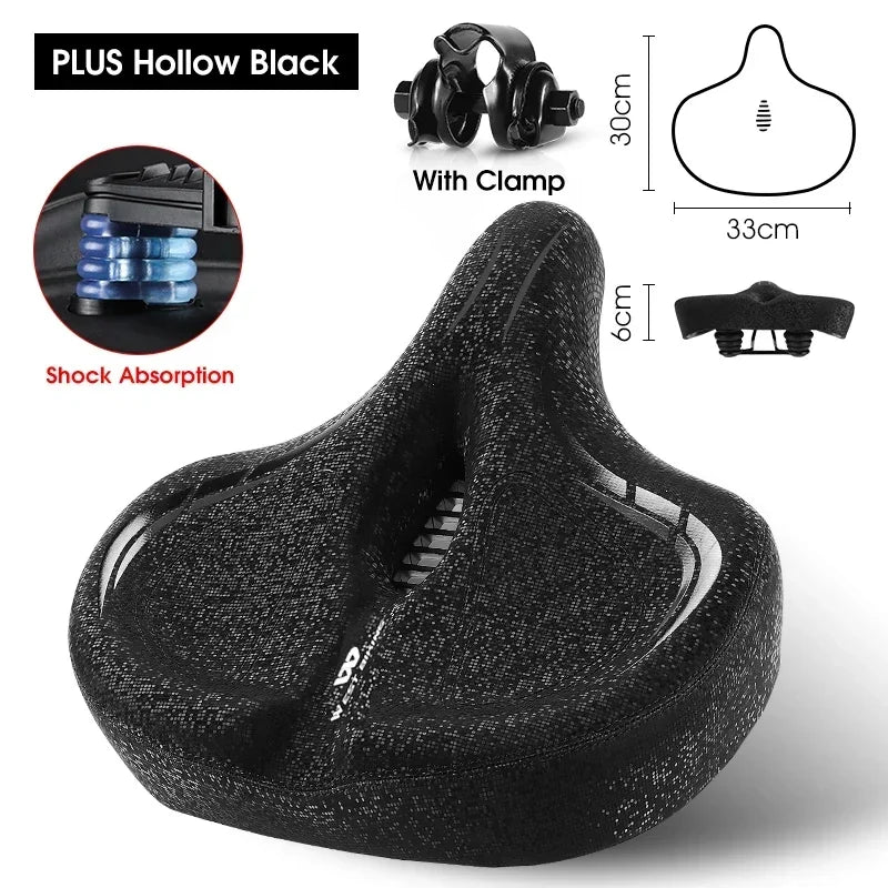 Ultra Wide Ergonomic MTB Saddle | Comfortable Shock-Absorbing Seat