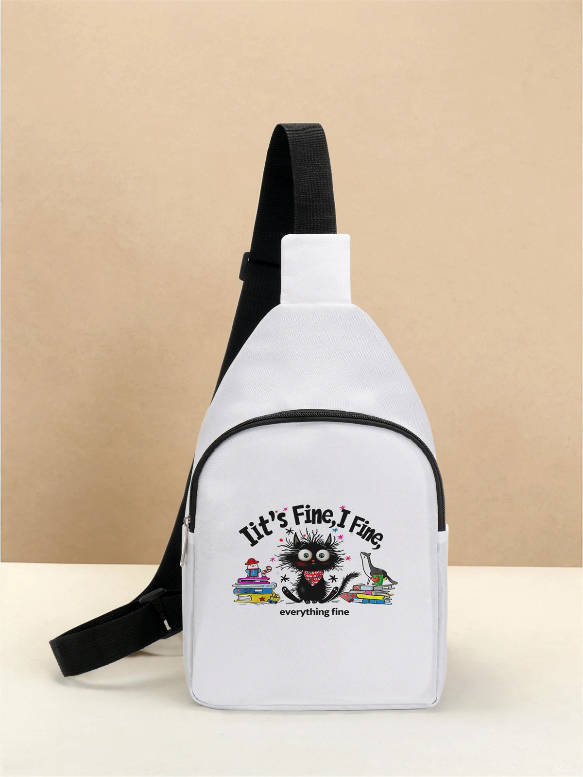 Multifunctional Cat Pattern Chest Bag | Lightweight Travel & School