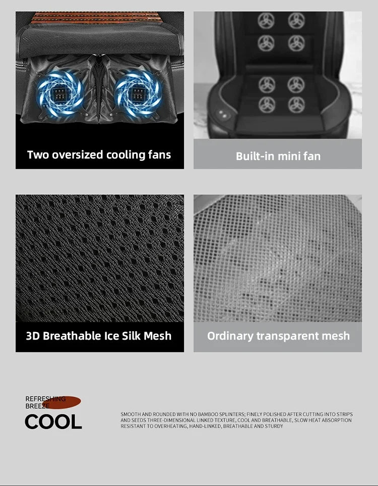 Summer Car Cooling Seat Cover with Fans | Universal Ventilation Cushion