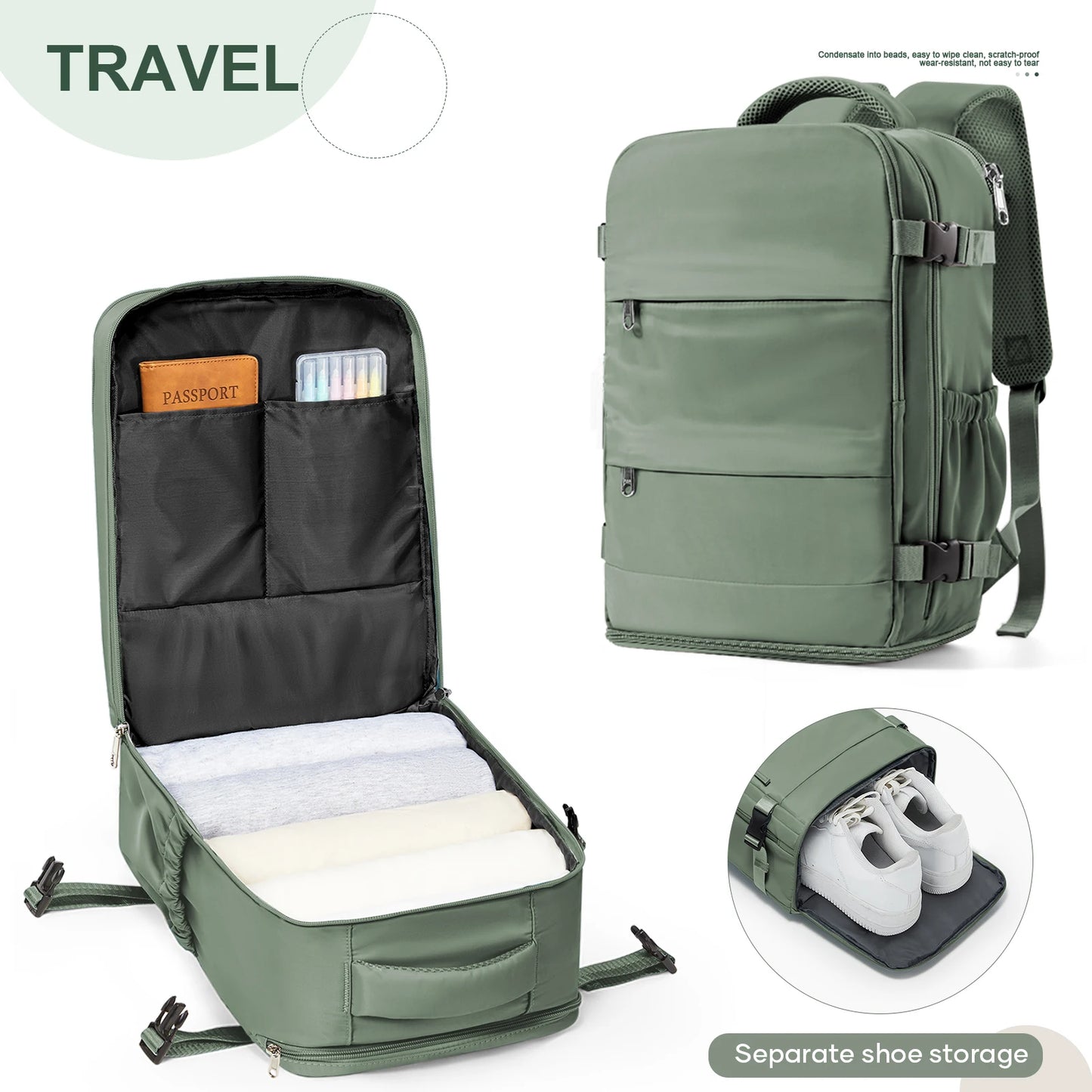 Mochila de viaje versátil 40x30x20 para hombre y mujer | Maleta de cabina