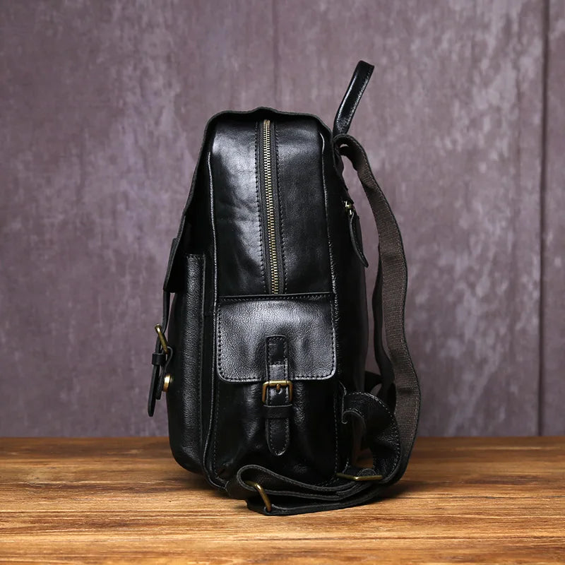 Handmade Leather Men's Backpack | Stylish Cowhide Computer Bag