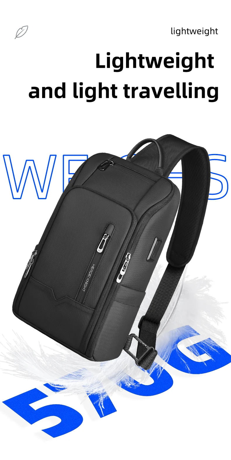 Men's Waterproof Anti-Theft Shoulder Sling Bag | Multi-Pocket Crossbody