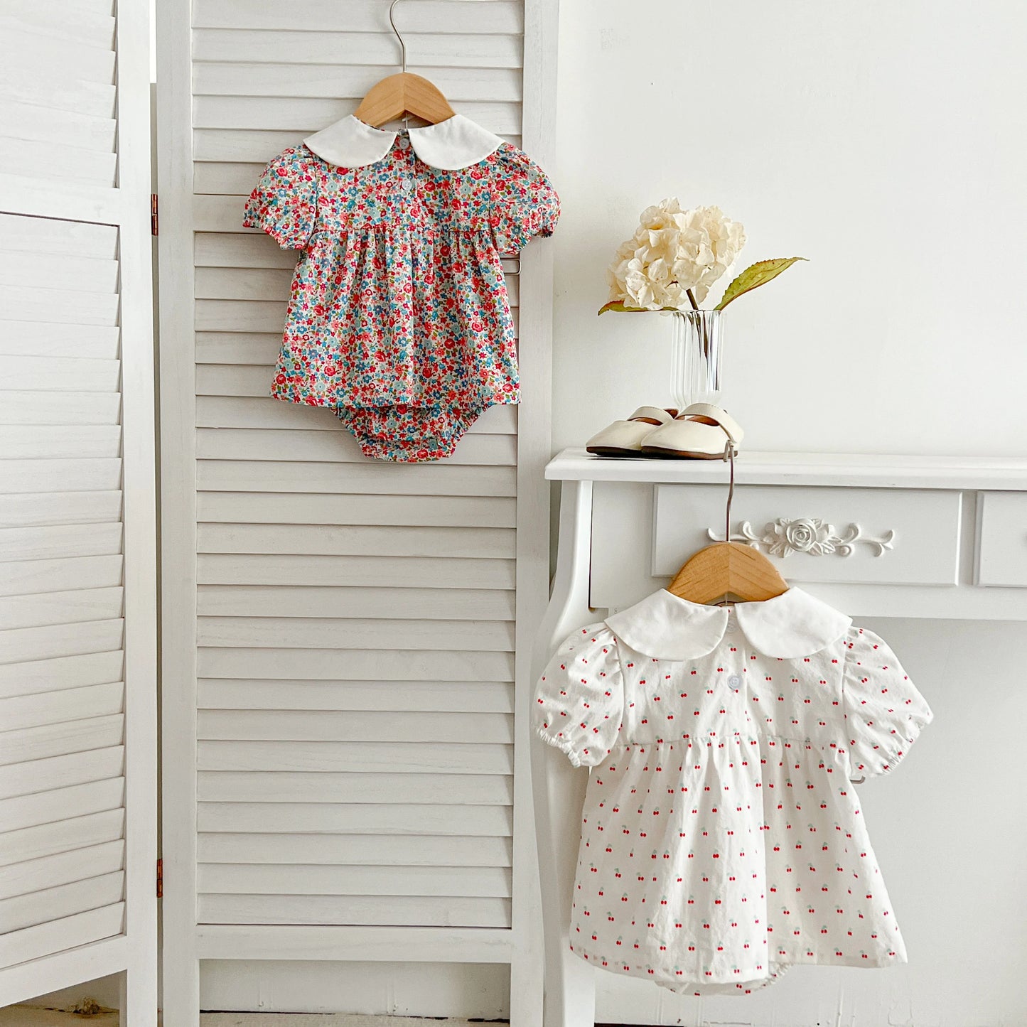 Summer Baby Girls Clothing Set | Floral Puff Sleeve Outfit