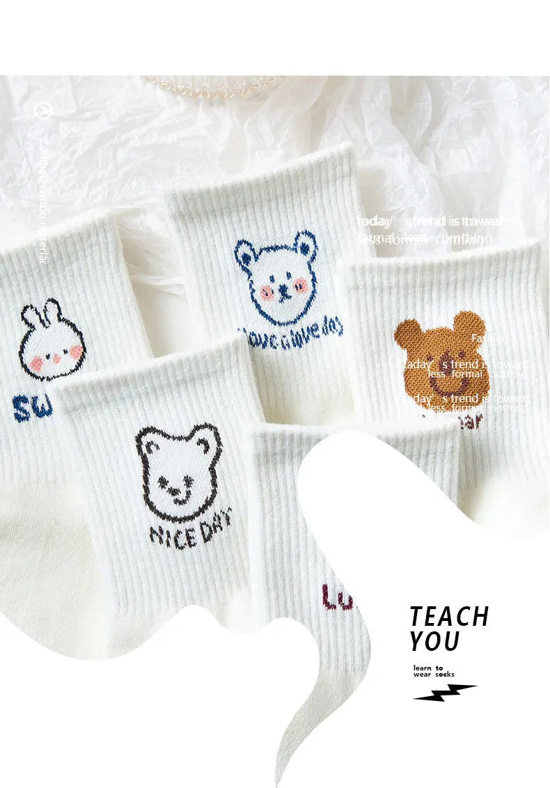 Women's Winter Cartoon Bear Socks | Cute Kawaii Style Collection