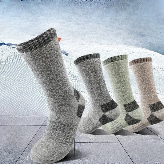 Calcetines deportivos de lana cálidos | Calcetines térmicos extragruesos a media pantorrilla