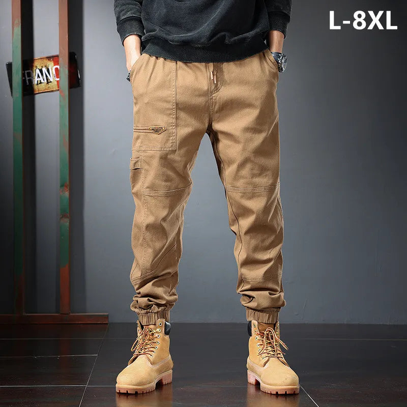 Plus Size Cotton Joggers for Men | Comfortable Ankle-Length Pants