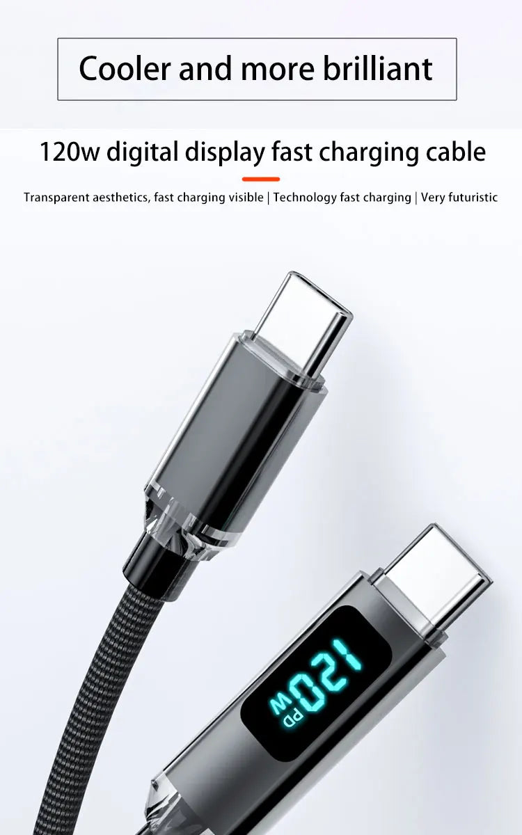 120W USB Type C Fast Charging Cable | 6A for All Devices