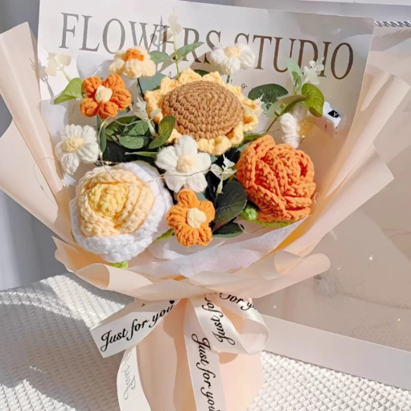 Handmade Crochet Flower Bouquet | Eternal Plush Home Decor