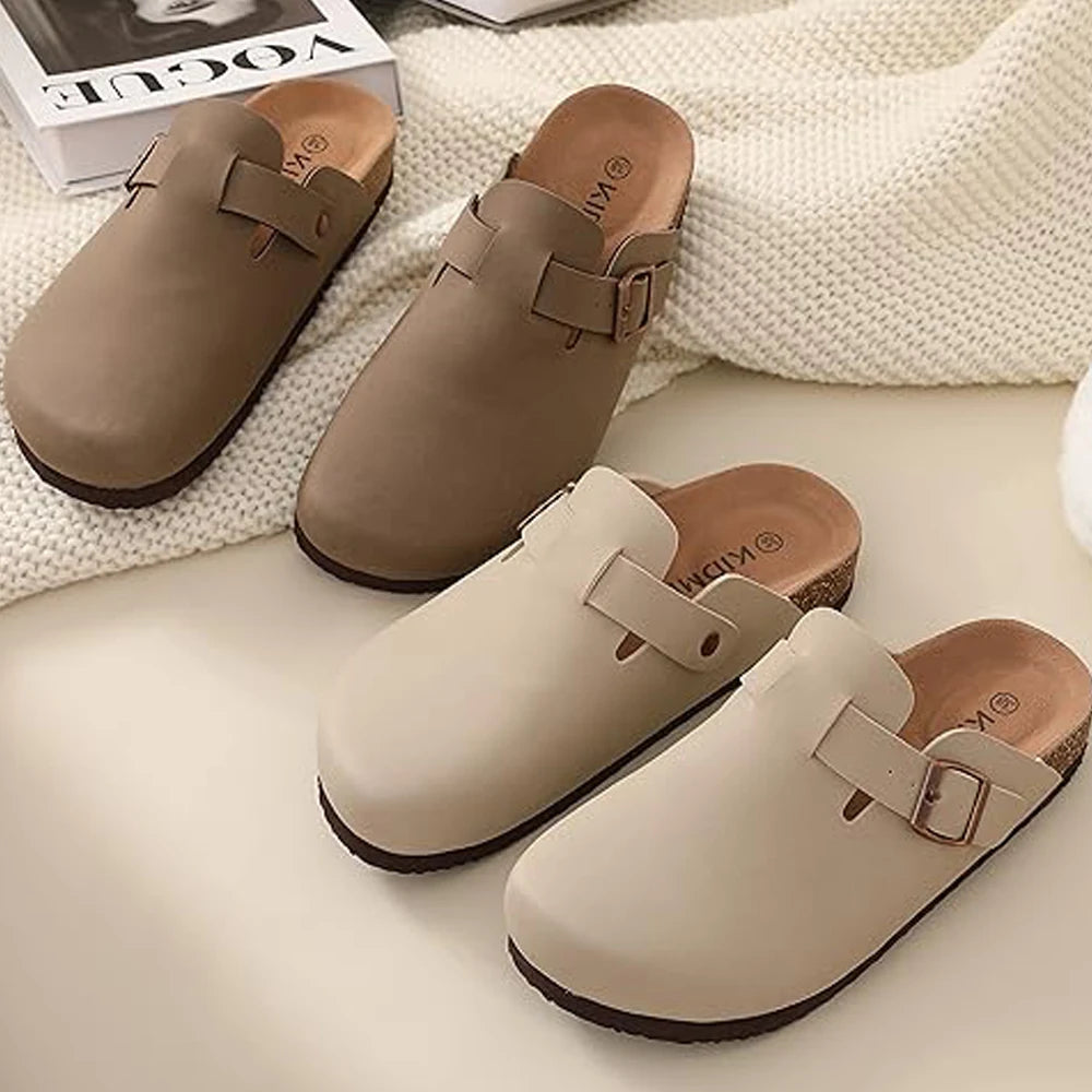 Cork Suede Clogs for Women | Stylish Summer Beach Slides