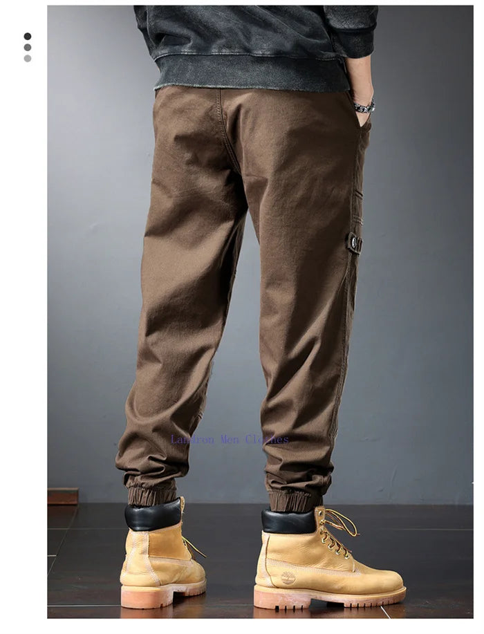 Plus Size Cotton Joggers for Men | Comfortable Ankle-Length Pants