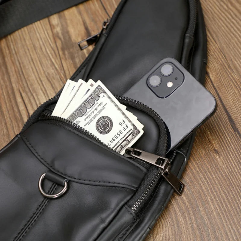 Men's Vintage Leather Sling Bag | Stylish Crossbody Outdoor Bag
