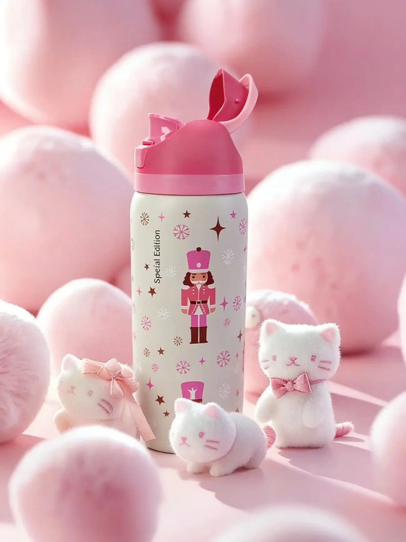 Cute Pattern Insulated 32oz Stainless Steel Water Bottle with Straw