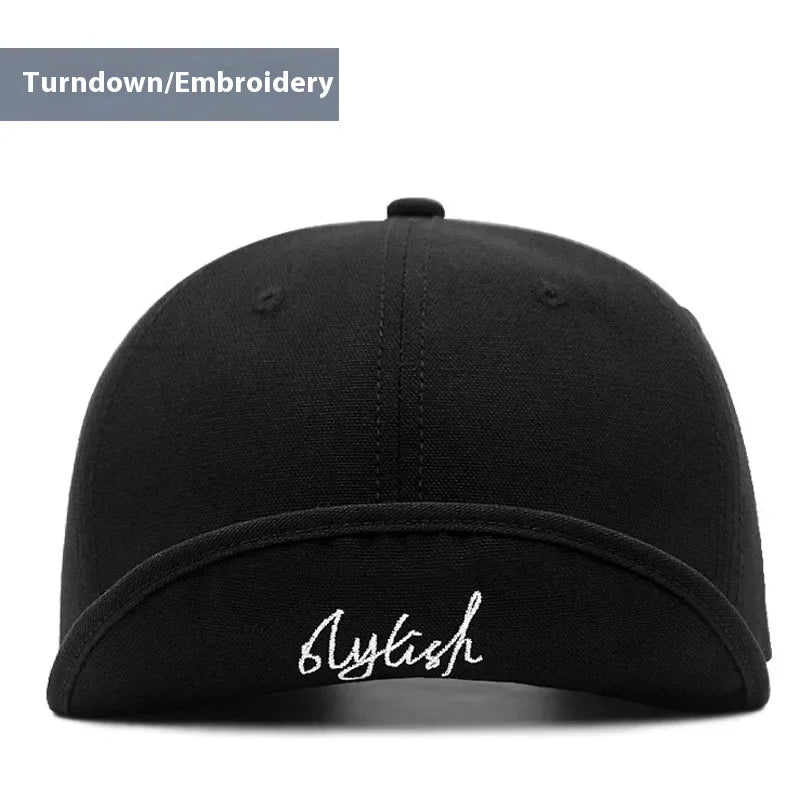 Large Head Up-turn Peak Hiphop Snapback Hat | Unisex Adjustable Cap