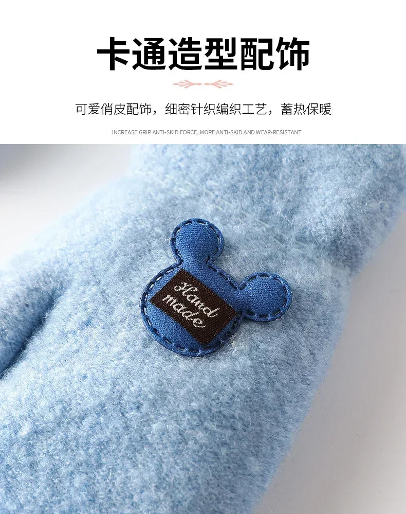 Warm Winter Mittens for Kids | Plush Mohair Gloves for Girls & Boys