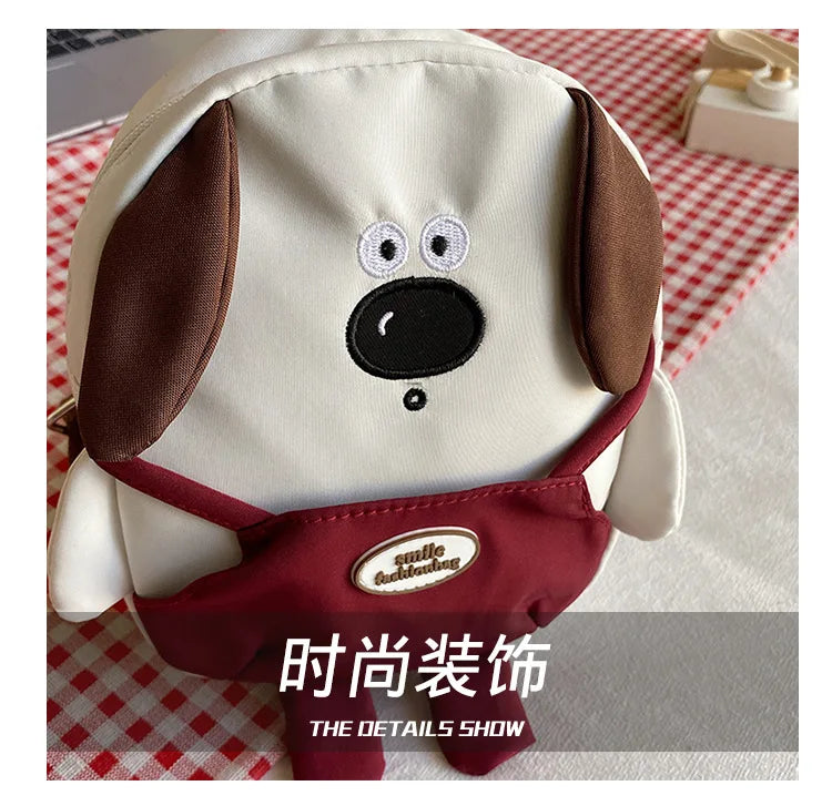Cute Cartoon Dog Mini Backpack | Adjustable Canvas Travel Bag
