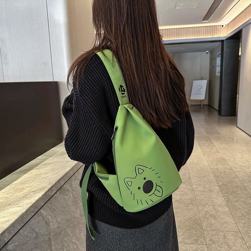 Cartoon Chest Sling Bag for Women | Versatile Crossbody Daypack