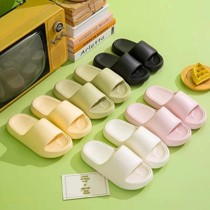 Unisex Non-Slip Pillow Slides | Soft Sole Summer Slippers