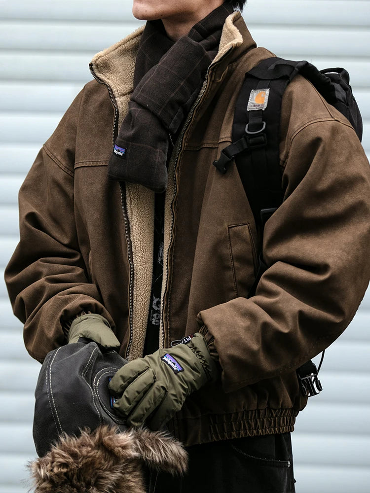 Men's Vintage Heavyweight Winter Jacket | Windproof & Warm