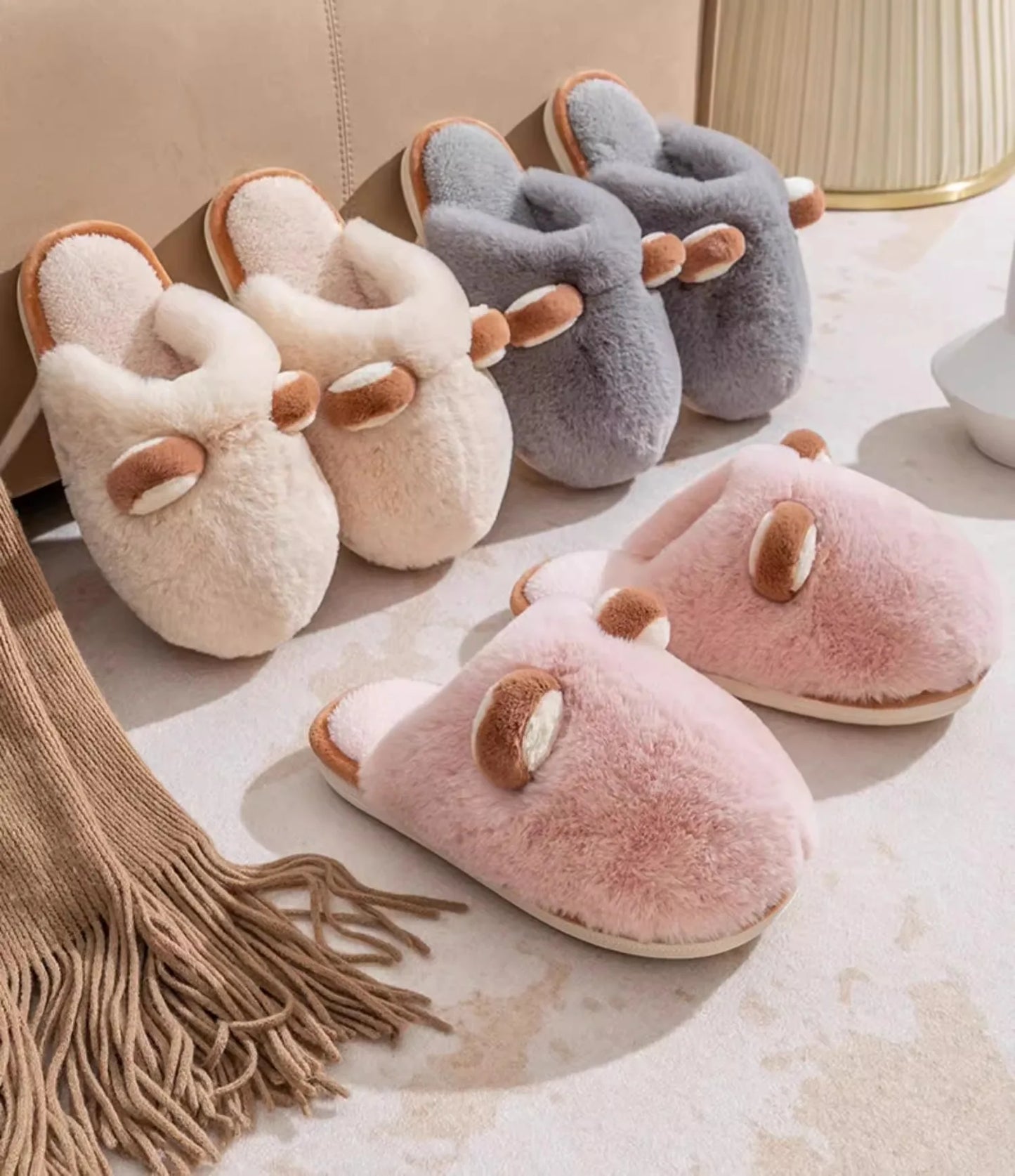 Women's Anti-Slip Plush Cotton Slippers | Cozy Warm Home Footwear