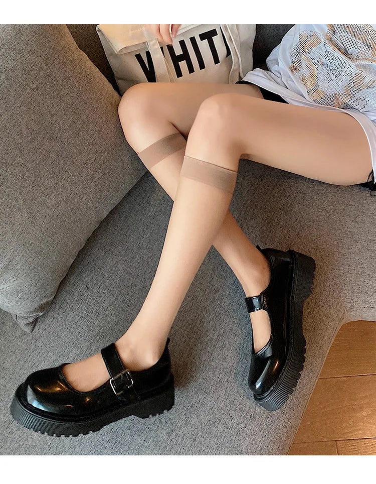 Ultra-Thin Transparent Nylon Mesh Stockings | Summer Knee High Socks