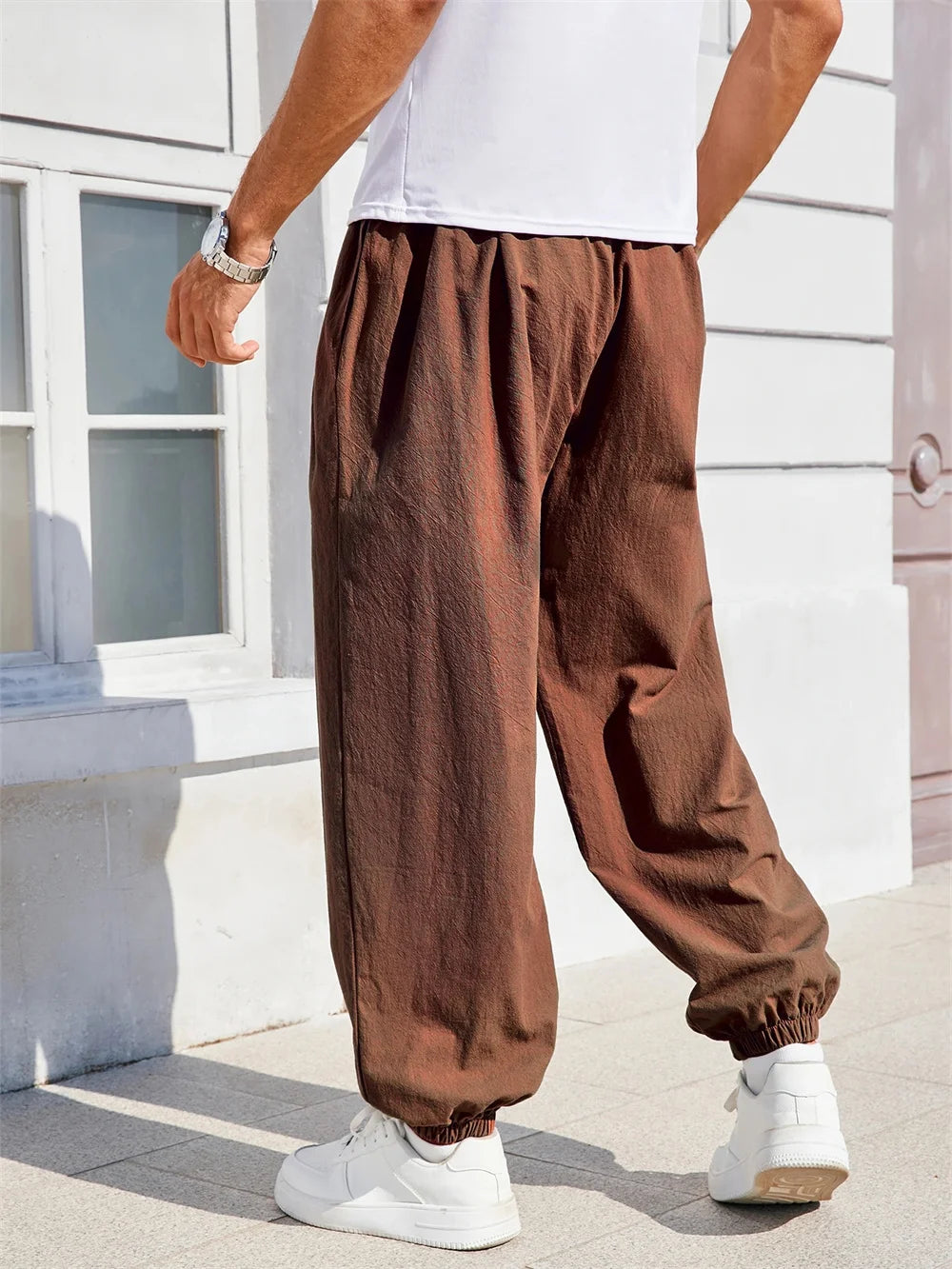 Men's Loose Fit Harem Pants | Cozy Cotton-Linen Lounge Joggers