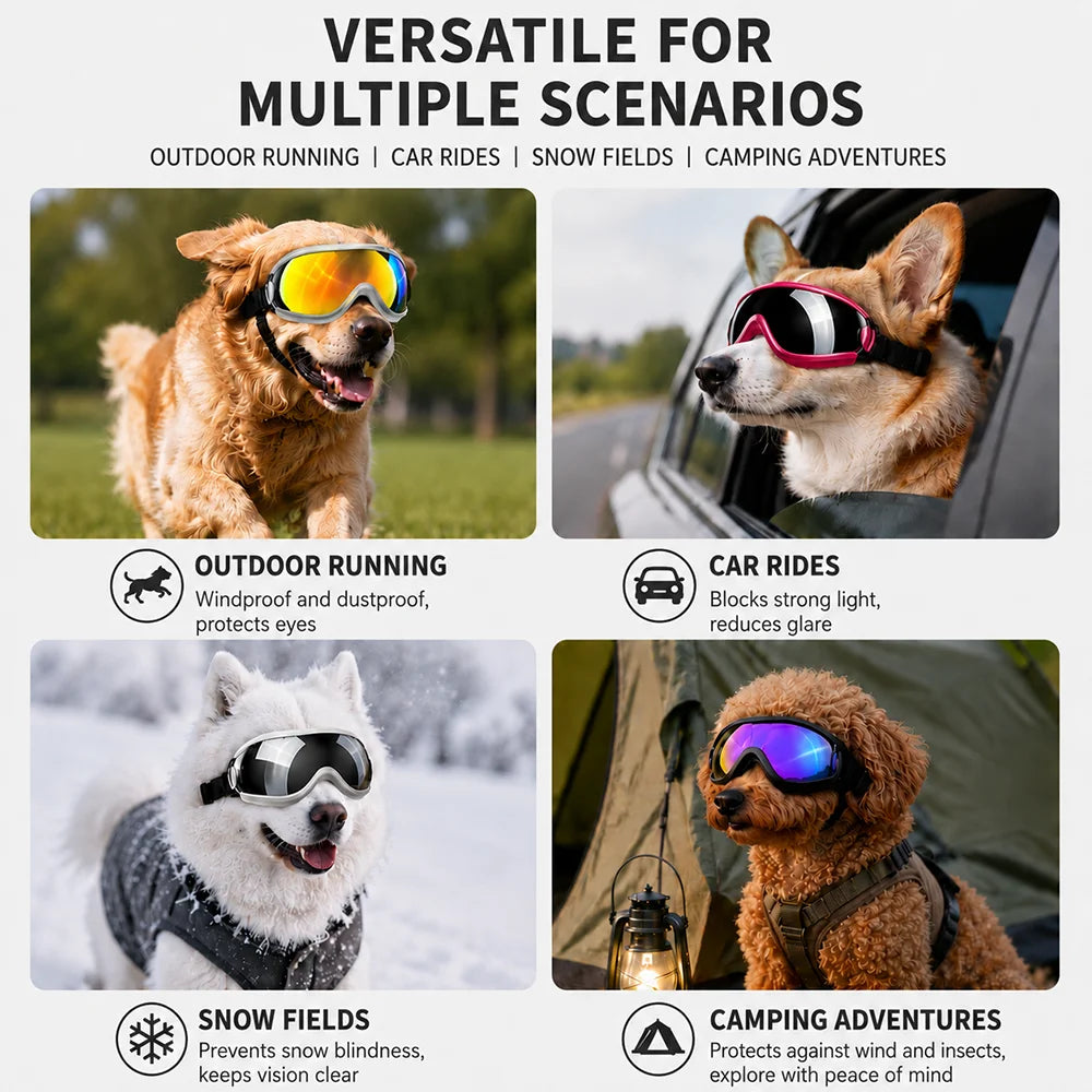 Adjustable Dog Sunglasses | UV Protection Goggles for Pets