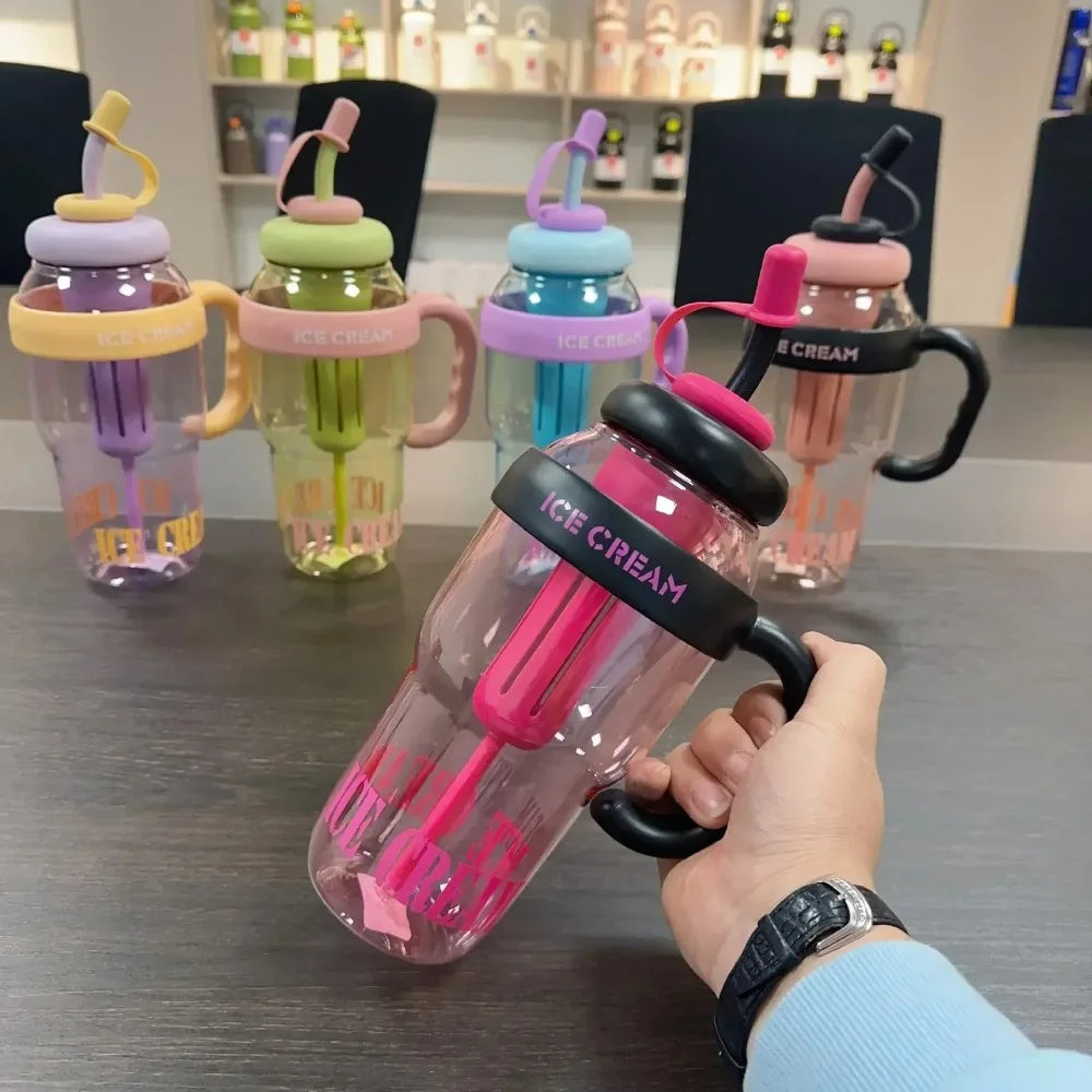 Durable Waterproof Large Capacity Summer Milk Tea Cup with Straw