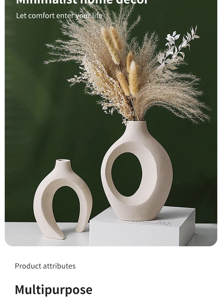 Elegant White Plastic Vase Set | Modern Home Decor for All Spaces